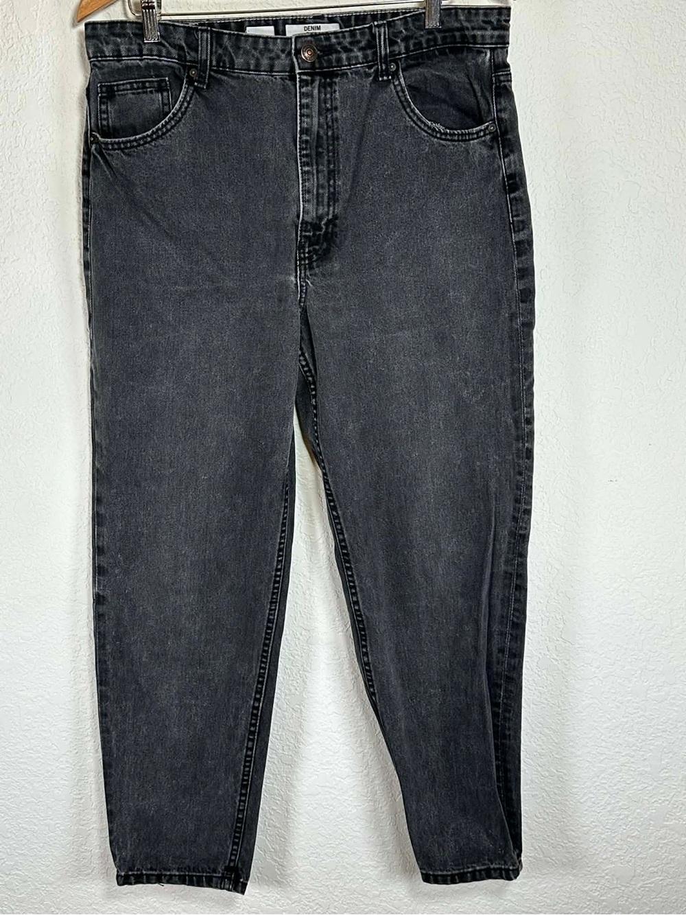 Bershka Black Washed Mom Jeans